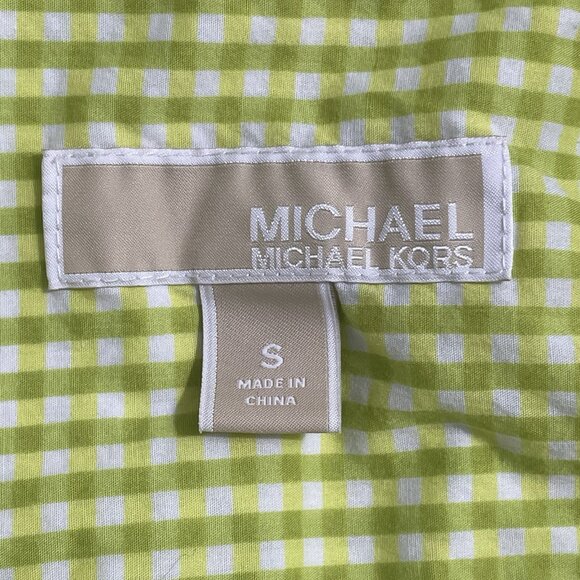 Michael Michael Kors Shirt Size Small Checkered Adjustable Sleeve Button Up - Picture 5 of 6